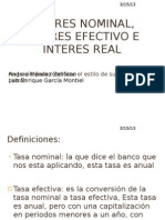 Interes Nominal, Interes Efectivo e Interes Real