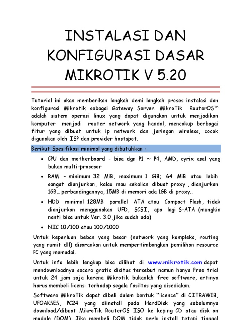 Mikrotik Router PDF | PDF