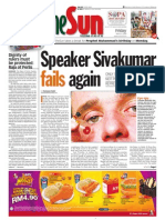 Thesun 2009-03-06 Page01 Speaker Sivakumar Fails Again