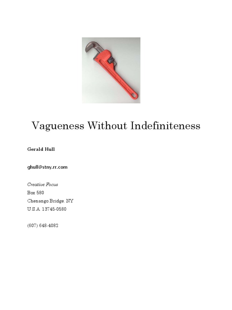 Understanding Vagueness and Indefiniteness | PDF | Vagueness ...
