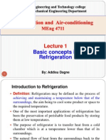 Lecture 1. Basic Concepts in Refrigeration