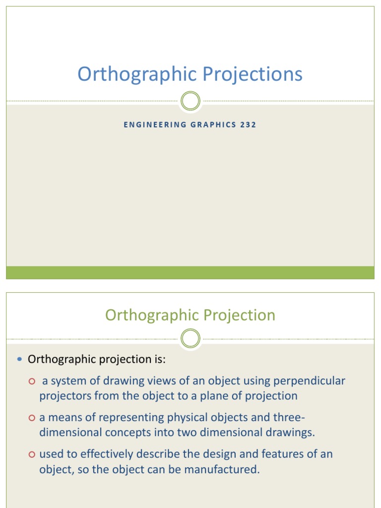 Orthographic Projections in Engineering Graphics | PDF | Geometry ...
