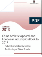 China Athletic Apparel and Footwear Industry to reach USD 32 billion by 2017