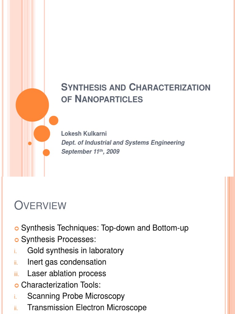 Synthesis and Characterization of Nanoparticles | PDF | Nanoparticle ...