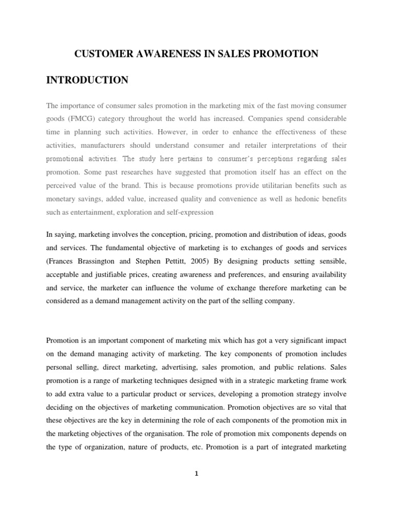 Consumer Perceptions of Sales Promotions | PDF | Promotion (Marketing ...