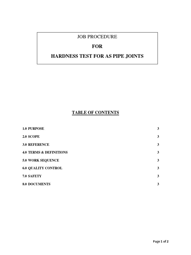 Hardness Test Procedure | PDF | Welding | Construction