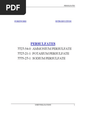 Per Sulfates Salt Chemistry Ion