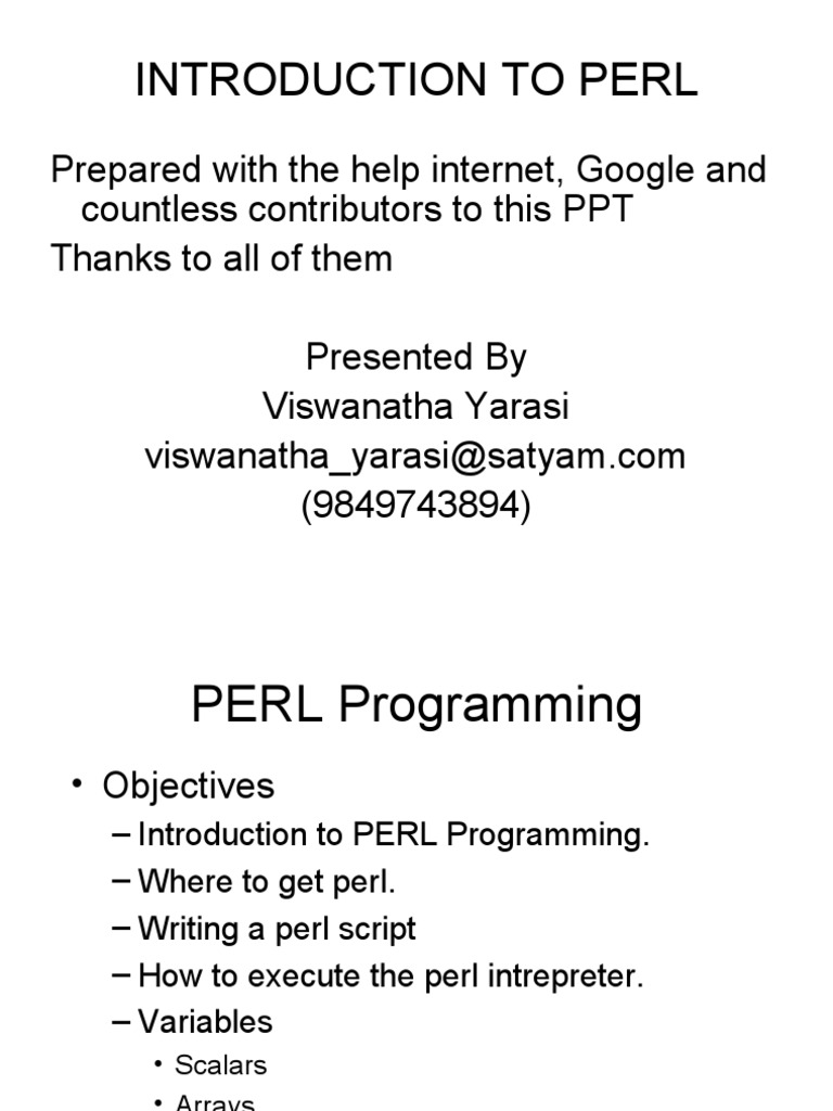 PERL Programming Basic | PDF | Perl | Parameter (Computer Programming)