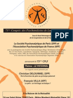 O Paterno - 73º Congresso de Psicanalistas de Língua Francesa 2013