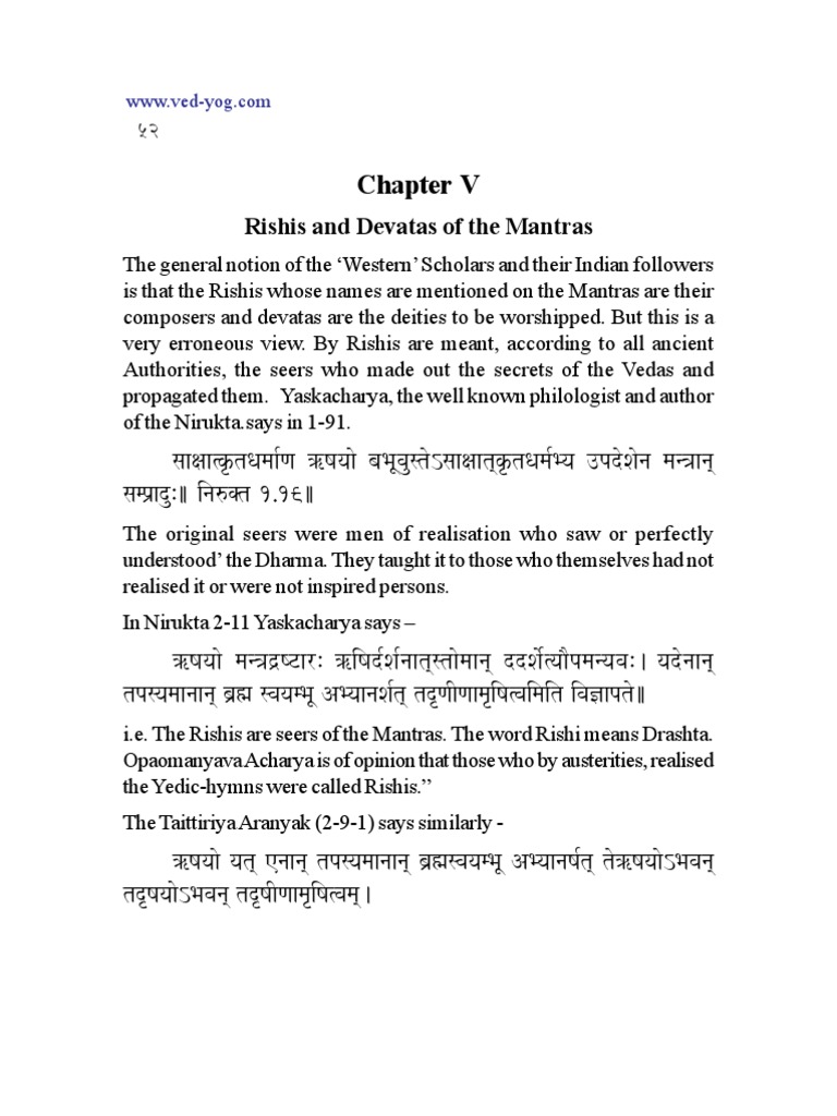 Vedas: Rishi and Devta of Vedic Mantra | PDF | Vedas | Ancient Indian ...