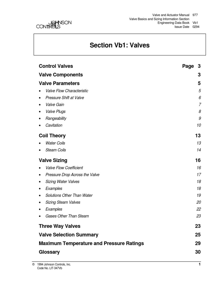 Valve Basics and Valve Sizing PDF Valve Pressure