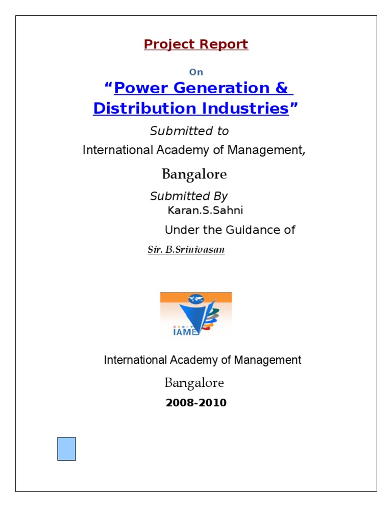 Report On Power Generation and Distribution | PDF | Coal | Wind Power