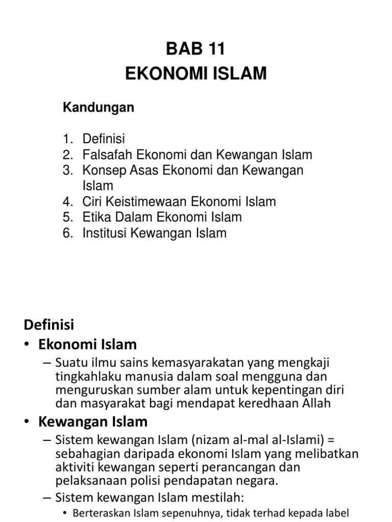 Contoh Karangan Ekonomi Islam