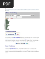 Malay Vocabularies