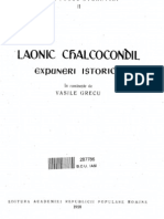 Laonic Chalcocondil - Expuneri Istorice (1958)