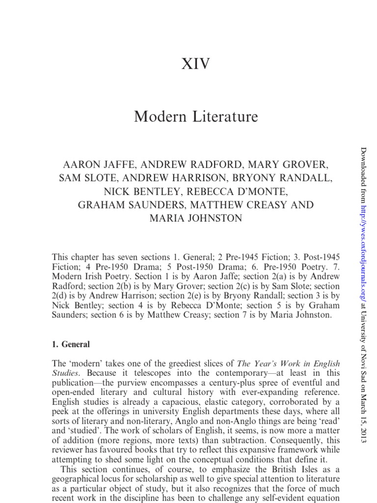 modernism in literature essay