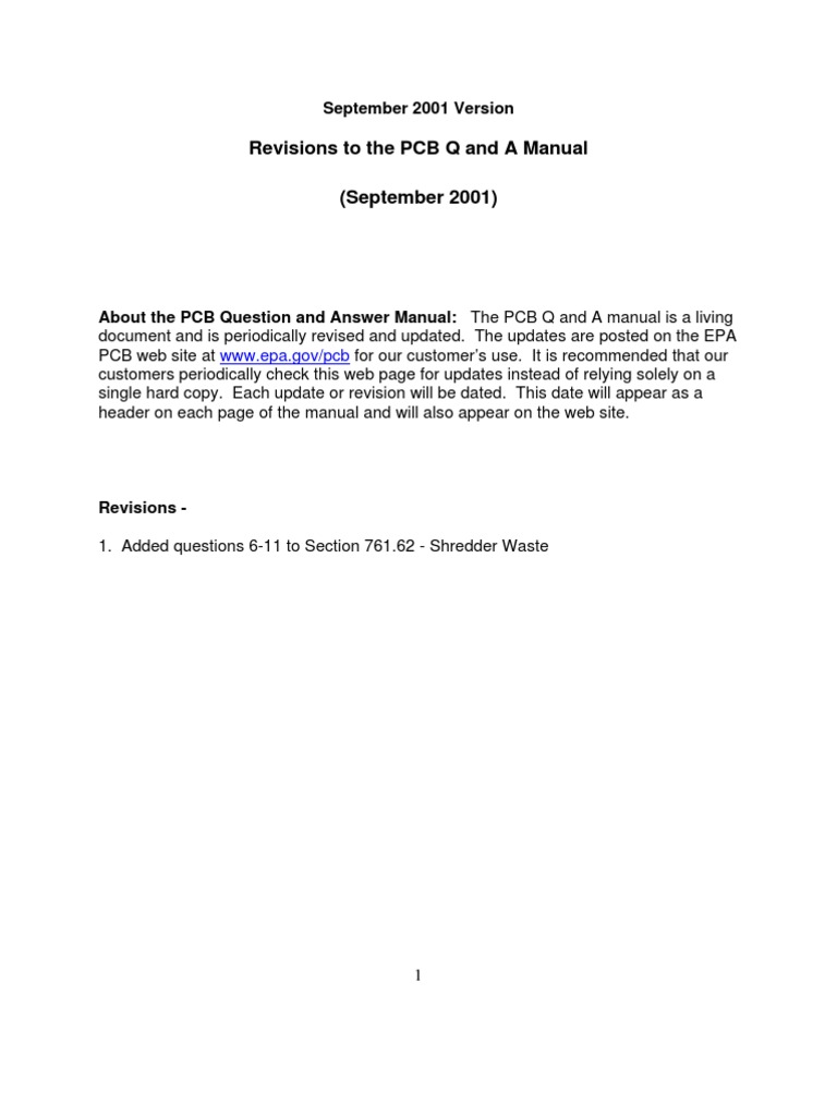 PCB Q&A Manual PDF | PDF | Polychlorinated Biphenyl | Phase (Matter)