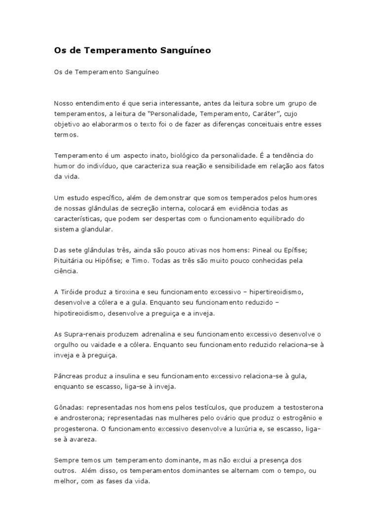 Os de temperamento sangu neo pdf atos dos ap stolos jesus