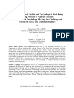 Reframing Mental Health and Psychological Well-Being Among Persons of African Descent: Africana/Black Psychology Meeting the Challenges of Fractured Social and Cultural Realities • by Linda James Myers, Ph.D.