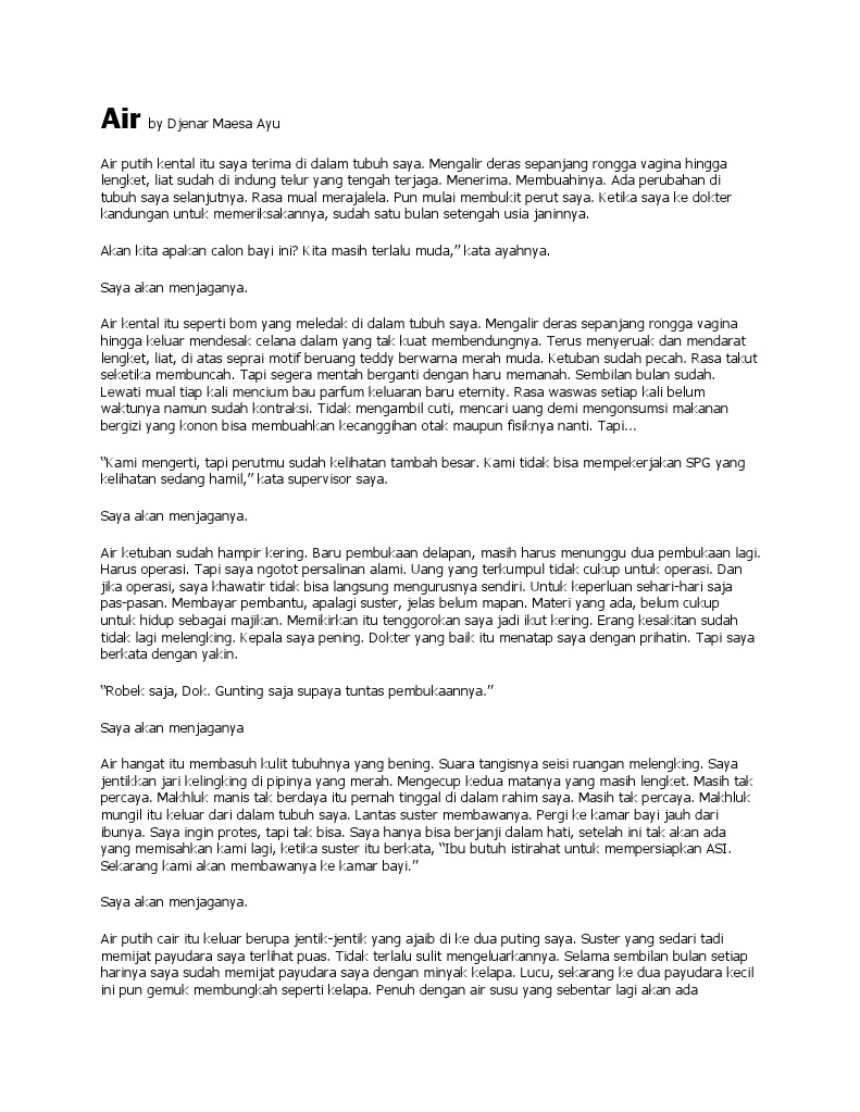 Air By Djenar Maesa Ayu