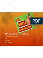 Respiratory System: Carlos David Castaño 5B Science MS Barreto
