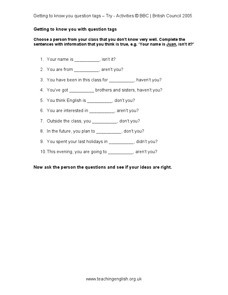 dialogue tags worksheet