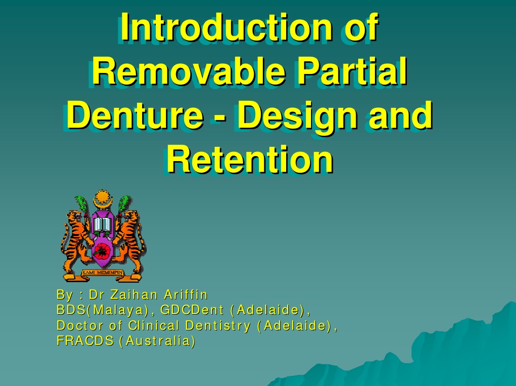 Introduction of Removable Partial Denture Design and Retention PDF Dentures Mouth
