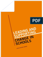 Leading and Supporting Change in Schools A Discussion Paper