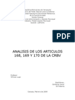 Interpretacion de Los Articulos 168, 169 y 170 de La Constitucion de La Republica Bolivar Ian A de Venezuela