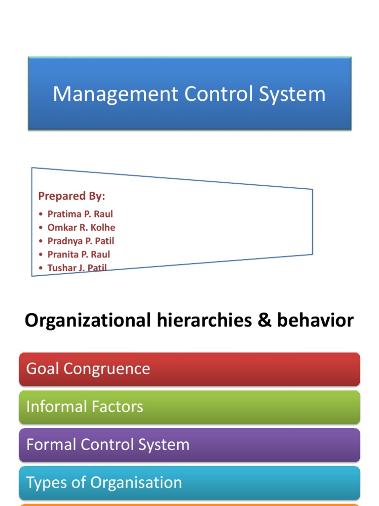 Management Control System: Prepared by | PDF | Attitude (Psychology) | Goal