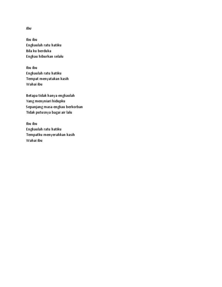 Lirik Ibu | PDF