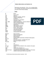 Medical Abbreviations and Symbols List