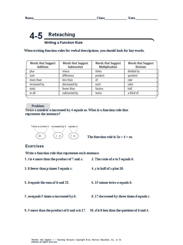 Writing Function Rules | PDF