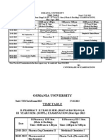 Osmania University: Time Table