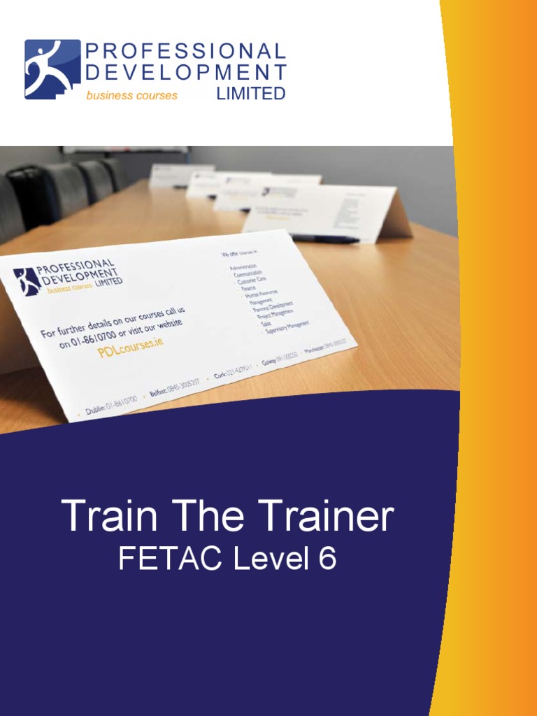 Train The Trainer Course 1 | PDF | Facilitator | Adult Education