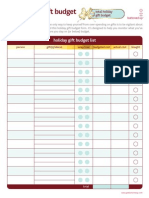 Free Printable Holiday Organization Budget Form Template 2