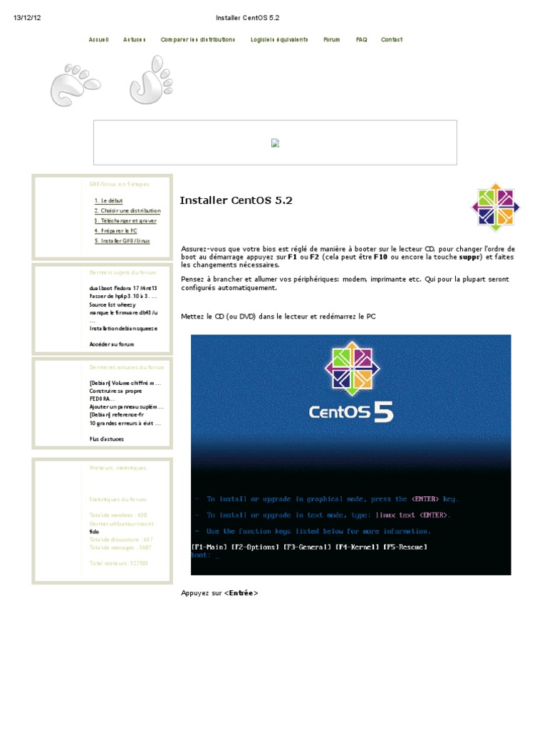 Installer CentOS 5 | PDF | Distribution Linux | Démarrage d'un ordinateur
