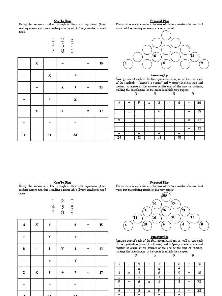 Math Puzzles | PDF
