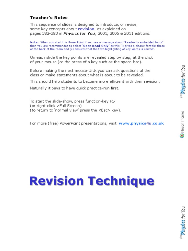 Effective Revision Techniques for Students | PDF | Learning | Cognition