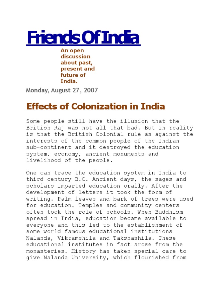 Impact of Colonialism on India | PDF | British Raj | British Empire