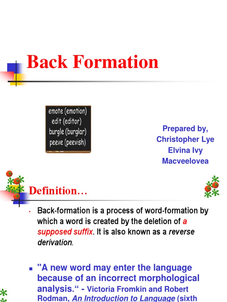 Back Formation.pptx | Rules | Semantics