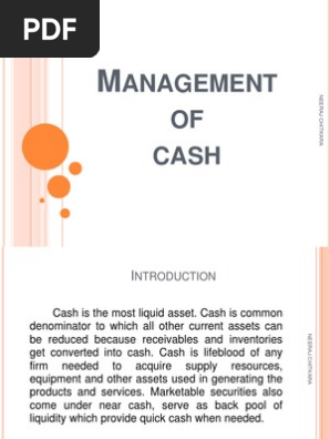 Cash Management Float Money Supply Payments