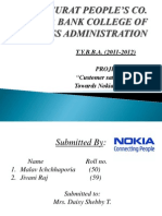 T.Y.B.B.A. (2011-2012) Project On "Customer Satisfaction Towards Nokia Mobile"