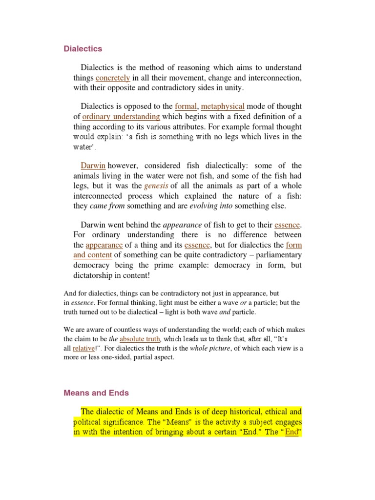 Dialectical Materialism Pdf Dialectic Philosophical Movements