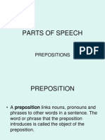 Parts of Speech: Prepositions