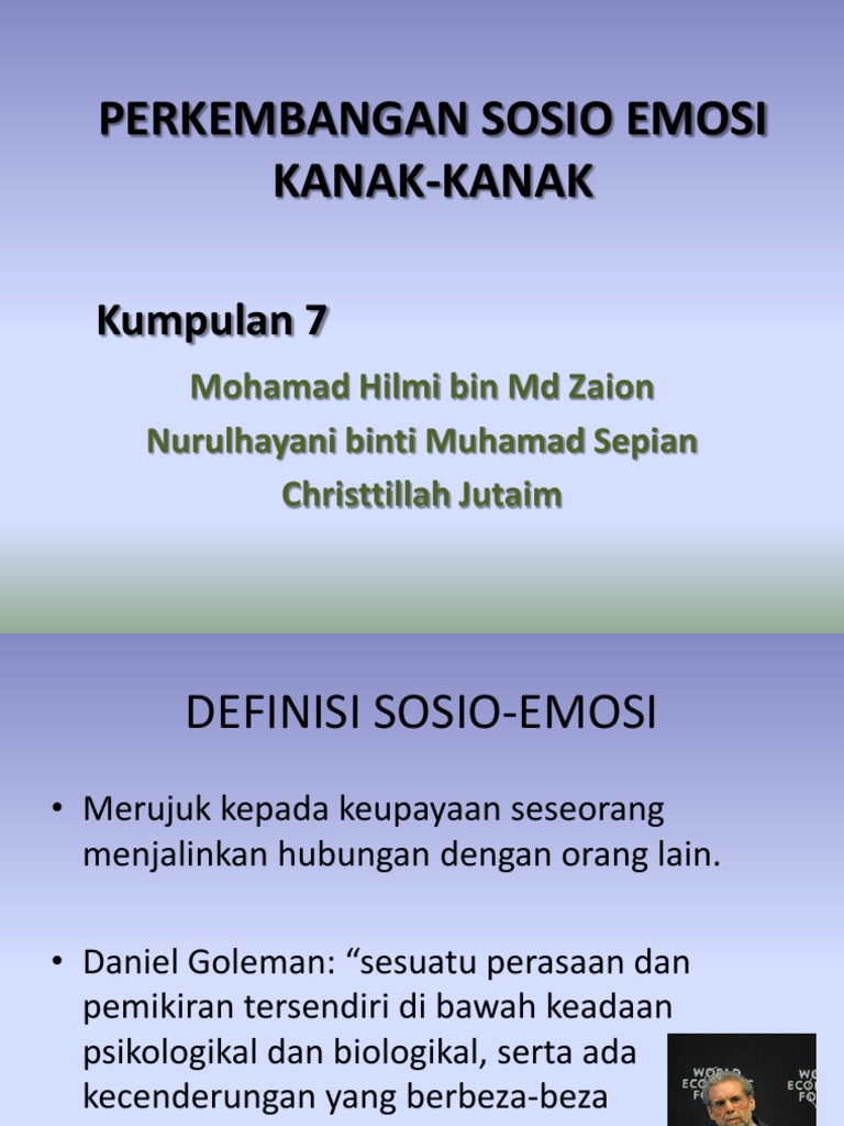 Perkembangan Sosio Emosi Kanak Kanak Pdf