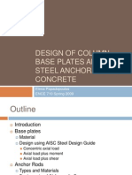 Design of Column Base Plates and Steel Anchorage to Concrete