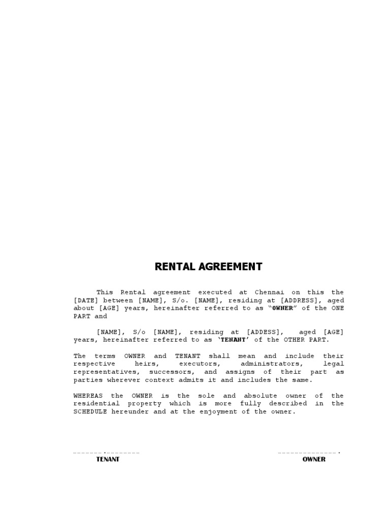 Simple House Rental Agreement Template | PDF | Leasehold Estate | Renting