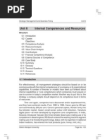 Unit 6 Internal Competences and Resources: Structure