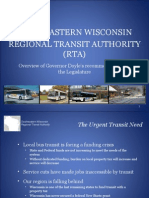 Southeastern Wisconsin Regional Transit Authority (RTA) : Overview of Governor Doyle's Recommendations To The Legislature
